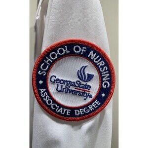 NEW W/TAGS White Swan Brand Meta Lab Coat GEORGIA STATE SCHOOL OF NURSING Patch